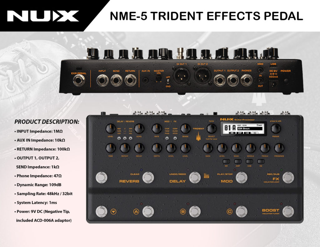 Nux Nme Trident Effects Pedal D D Music