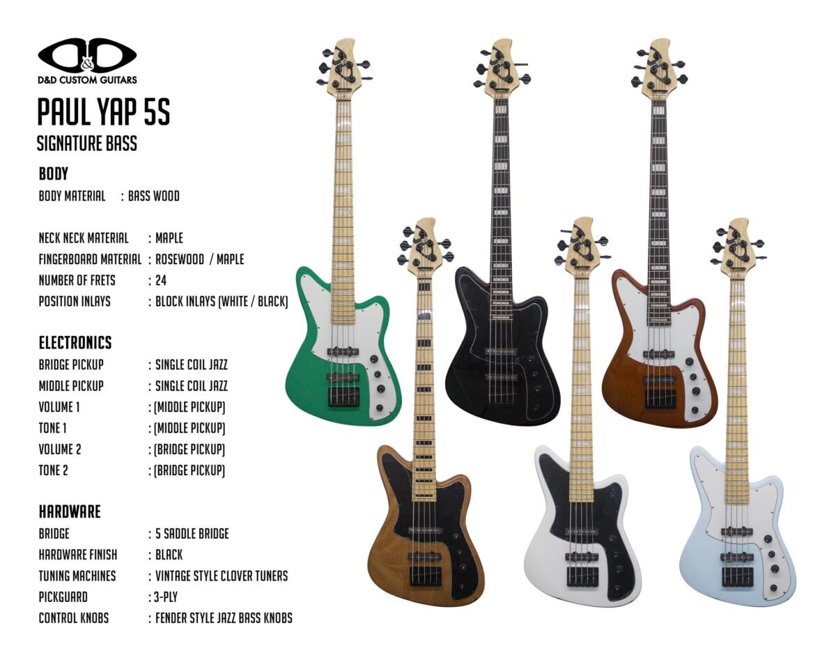 D&D PAUL YAP BASS GUITAR 5 String - (Signature Model) - Image 2