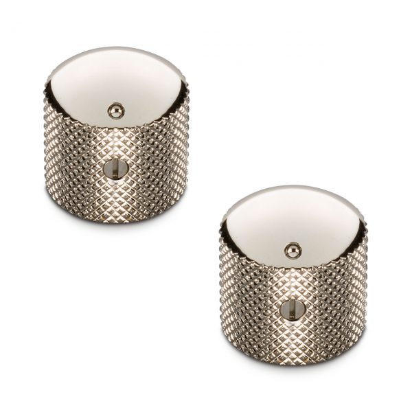 SCHALLER DOME KNOB (DIAMOND-KNURLED) NICKEL 2PCS. 15020100