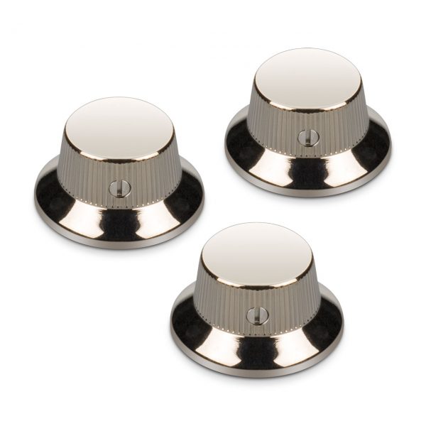 SCHALLER STRAT KNOB (STRAIGHT-KNURLED) NICKEL 3PCS. 15010100