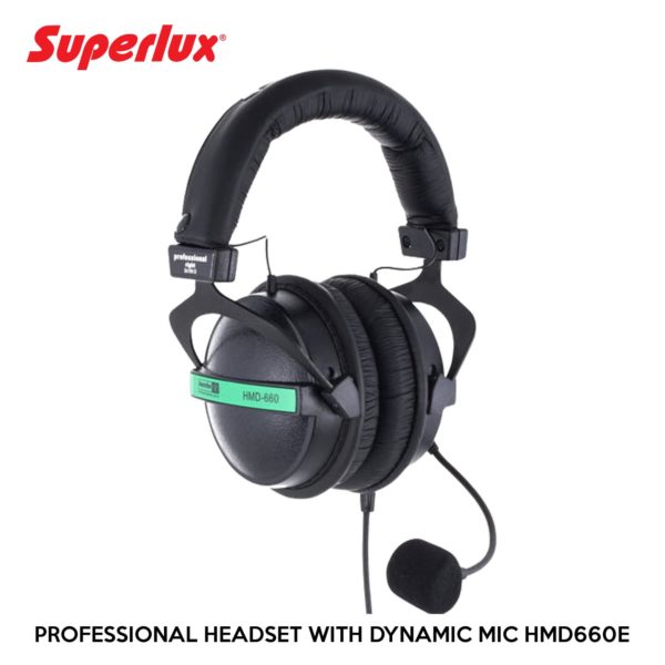 SUPERLUX PROFESSIONAL HEADSET WITH DYNAMIC MIC HMD660E