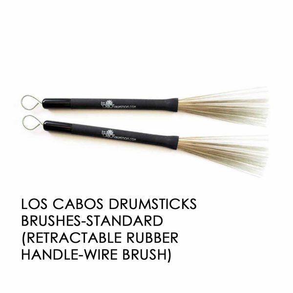 LOS CABOS DRUMSTICKS BRUSHES-STANDARD (RETRACTABLE RUBBER HANDLE-WIRE BRUSH)