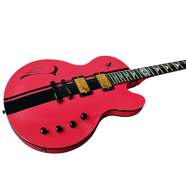 D&D ASTRA EL GUITAR RED BLK PIN STRIPE - Image 3