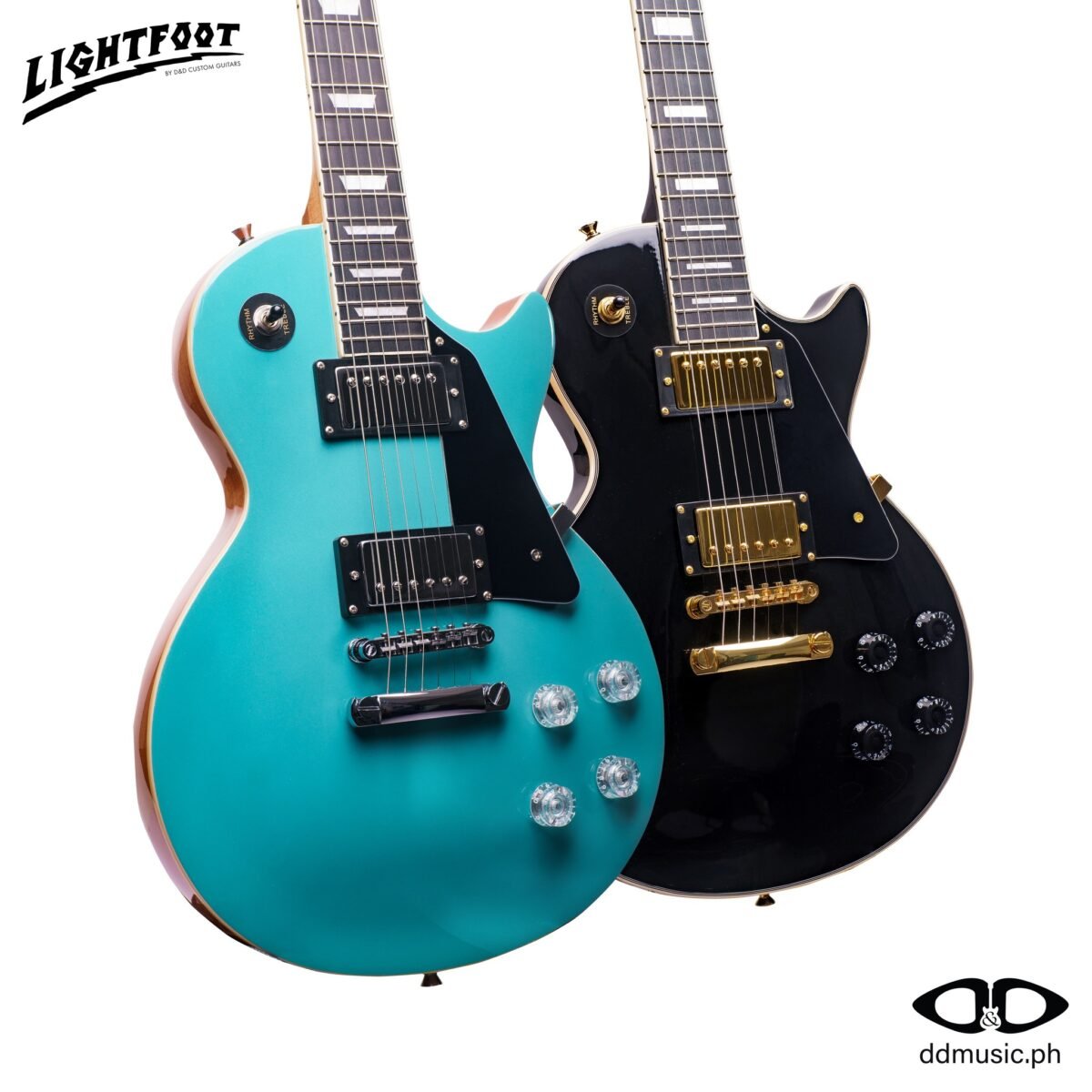 LIGHTFOOT LP DLX ELECTRIC GUITAR VINTAGE BLACK - Image 2