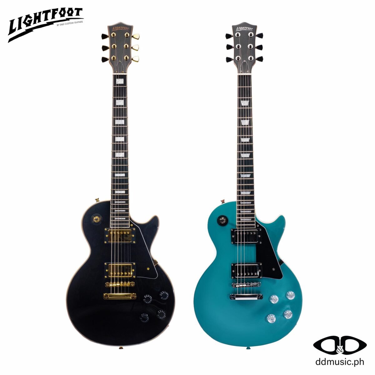 LIGHTFOOT LP DLX ELECTRIC GUITAR VINTAGE BLACK - Image 3