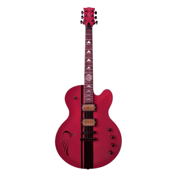 D&D ASTRA EL GUITAR RED BLK PIN STRIPE