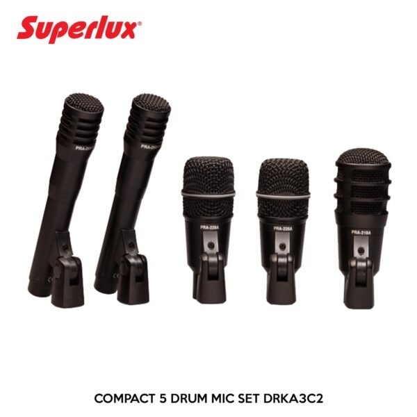 SUPERLUX COMPACT 5 DRUM MIC SET DRKA3C2